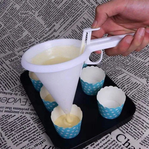 Miniatura 2 de Baost Taza de embudo de helado de chocolate de mano, dispensador de masa de chocolate de plástico, dispensador de masa para panqueques, ayudante