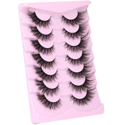 Miniatura 6 de Pestañas postizas de aspecto natural, pestañas de visón sintético, pestañas onduladas tipo zorro que parecen extensiones, pestañas de visón 3D