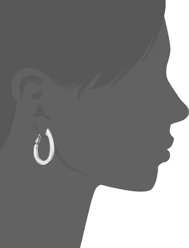 Miniatura 2 de Napier - Aretes de aro ovalados grandes en tono plateado, Metal