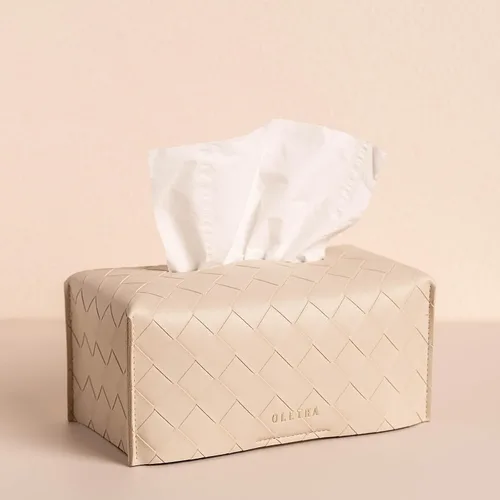 Miniatura 17 de OLETHA Funda para Caja de Pañuelos Rectangular Estética, Portador de Pañuelos de Caja Plana Mediana Rectangular, Negro