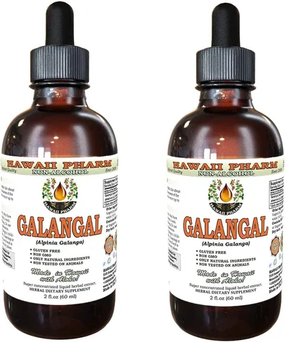 Extracto líquido sin alcohol de raíz de galanga, orgánico orgánico Galangal (Alpinia Galangal) raíz seca glicerita Hawaii Pharm Suplemento herbario