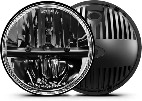 UNI-SHINE 2 faros delanteros LED de 7 pulgadas, aprobados por DOT, haz alto/bajo, compatibles con Jeep Wrangler, Chevy y Miata, Plug and Play
