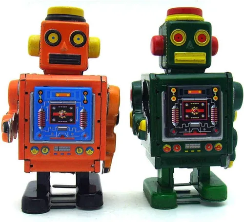 Miniatura 6 de Charmgle MS519 Retro Tin Toy Robot Wind-Up Toy Fotografía Decoración Novedad Regalo Colección Adulto (Naranja)