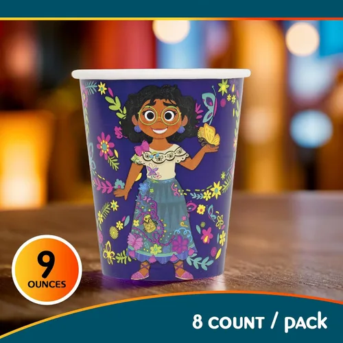 Miniatura 4 de Unique Encanto - Vasos de papel para fiesta de cumpleaños de 9 onzas, 8 unidades por paquete
