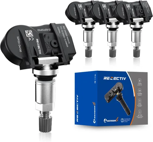 RENECTIV Sensor TPMS, sensor de monitoreo de presión de neumáticos de 433 MHz apto para Kia Hyundai Replace#52933-D4100 52933-D9100 (4 piezas)