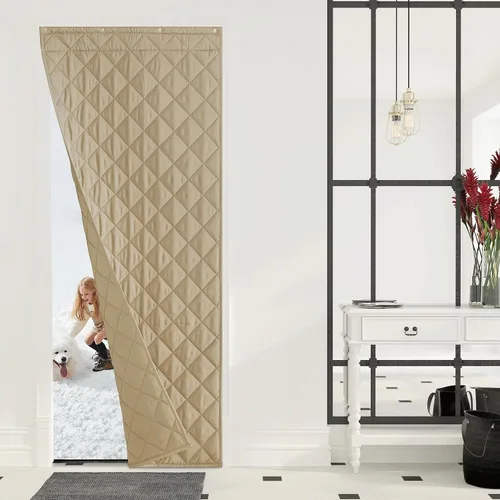 Miniatura 31 de NICETOWN Cortina de puerta con aislamiento térmico, opaca, ahorro de energía, con 3 formas de colgar, material grueso, fácil de instalar, mantiene