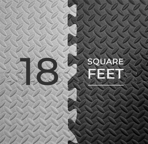 Miniatura 4 de VViViD Azulejos entrelazados de espuma EVA para suelo, 11.8 x 11.8 x 0.47 pulgadas, negro (9) y gris (9), antideslizante