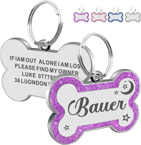 Miniatura 6 de Etiquetas para perros personalizadas para mascotas, etiquetas de nombre para perro, etiqueta para perro personalizada grabada con cualquier nombre