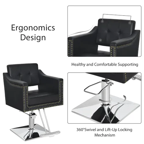 Miniatura 6 de BarberPub Silla de salón para estilista, silla de peluquería hidráulica, equipo de spa de belleza 8813 (ajuste de altura del asiento de 6 pulgadas)