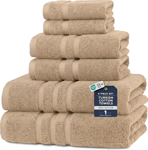 Miniatura 18 de Veteran Textile LLC - 6 piezas - Algodón turco - Juego de toallas de lujo para baño y cocina, 2 toallas de baño, 2 toallas de mano y 2 paños de baño