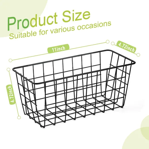Miniatura 2 de ZUSHALLMY Paquete de 2 cestas de cocina colgantes, cesta de almacenamiento de pared de alambre adhesivo, cestas de frutas colgantes sin perforar