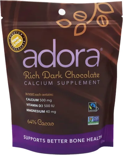 Miniatura 4 de Adora Suplemento de calcio, chocolate negro de comercio justo, paquete de 12 - 30