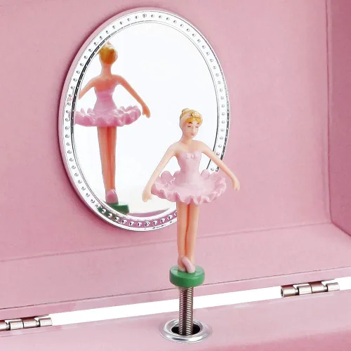 Miniatura 4 de RR ROUND RICH DESIGN Joyero musical infantil para niñas y conjunto de joyas con tema de bailarina color rosa cisne