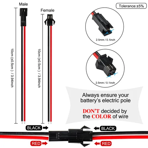 Miniatura 2 de Chanzon 20 pares de conectores Jst SM de 0.098 in de paso hembra y macho con 2 pines 20AWG 3,94 pulgadas (3.9 in) UL1007 cable de cobre estañado