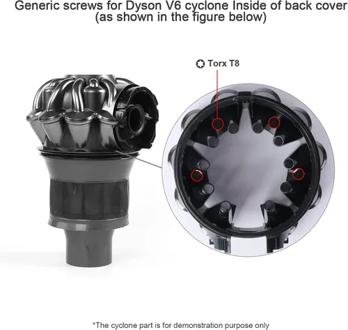 Miniatura 4 de Tornillos internos de repuesto para Dyson V6 DC58 DC59 DC62 DC72 DC74 Aspiradora Cyclone T8 Tornillos Piezas de repuesto