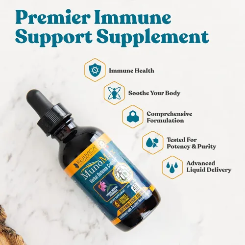 Rejuvica Health MunoMax - Suplemento avanzado de apoyo inmunológico - Entrega líquida para una mejor absorción - Equinácea, astrágalo, Reishi, sello