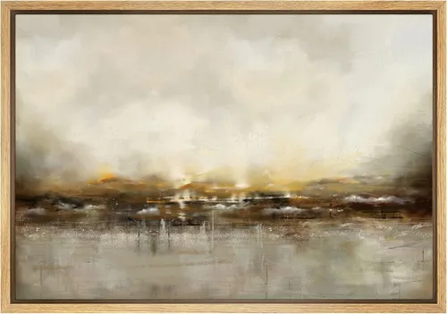 Miniatura 38 de SIGNWIN Lienzo enmarcado para pared, nubes blancas sobre el mar azul marino, pintura al óleo del océano costero, primer plano abstracto, moderno