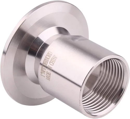 Miniatura 5 de Dernord Adaptador de abrazadera triple de 2" a virola de rosca FNPT de 1 pulgada para tubería sanitaria