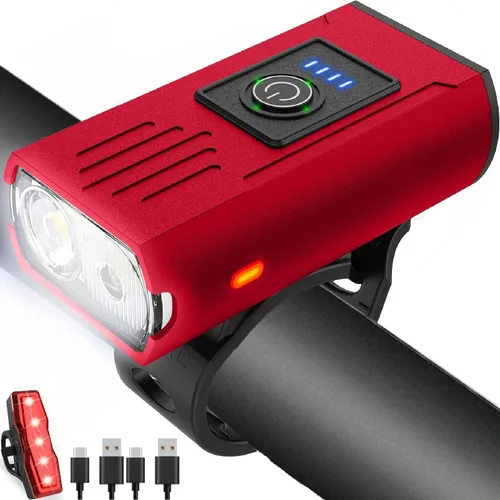 Miniatura 10 de Victoper Bike Light, High Lumens Super Bright Bicycle Lite, 6+4 Modes USB Rechargeable Bike Headlight & Taillight Set, Waterproof Safety Bike Front