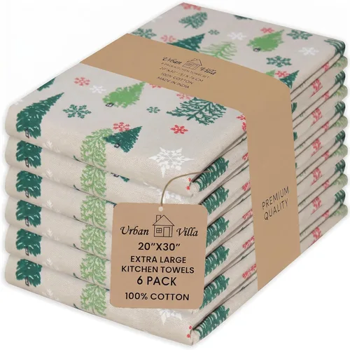 Miniatura 118 de Urban Villa Toallas de cocina 100% algodón, paquete de 6, altamente absorbentes, de secado rápido, súper suaves, de primera calidad, para cocina