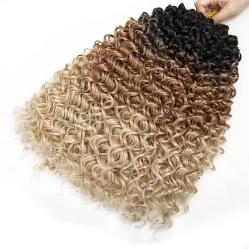 Miniatura 7 de 8 Paquetes de Cabello Rizado con Ganchillo GoGo, Cabello Rizado con Ganchillo para Mujeres Negras, Trenzado de Onda Profunda, Cabello Sintético