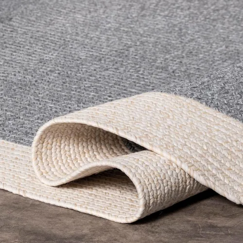 Miniatura 5 de nuLOOM Alfombra Delaine trenzada para interiores y exteriores, 8 pies, redonda, color gris