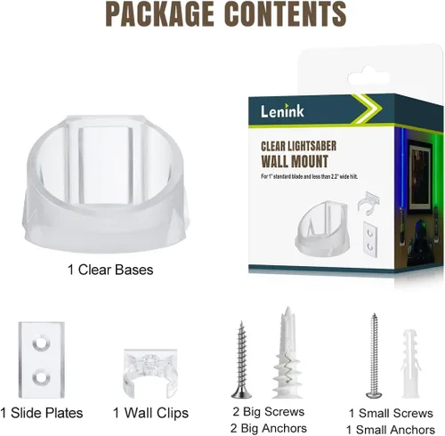 Miniatura 7 de Lenink Montaje en Pared para Sables de Luz Transparente, Paquete de 1 Soporte para Sables de Luz Compatible con Sables de Luz de Galaxy’s Edge