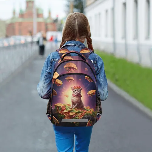 Miniatura 6 de Mochila de lobo galaxia púrpura para niños y niñas, bolsas de libros de escuela primaria con clip para el pecho 202A0536, 202A0047, Mochilas