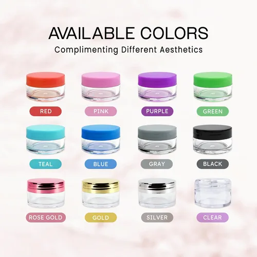 Miniatura 6 de Beauticom - Tarros transparentes redondos de acrílico con tapas para bálsamos labiales, cremas, maquillaje, cosméticos, muestras, ungüentos y otros