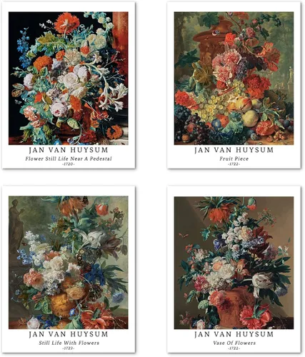 Miniatura 15 de Berkin Arts Juego de 4 impresiones artísticas sin marco, arte giclée, arte de flores de 8 x 10 pulgadas, decoración del hogar, plantas botánicas