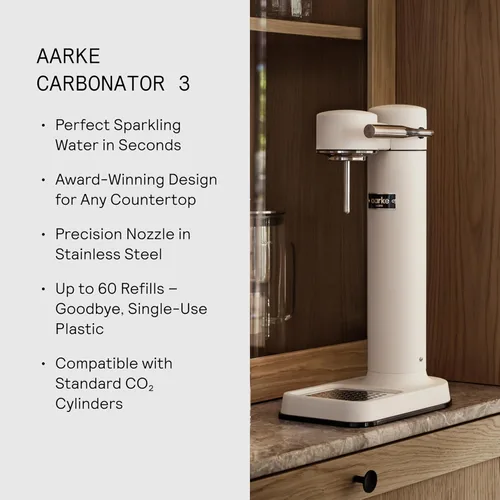 Miniatura 9 de Aarke Carbonator lll, Máquina de agua con gas y carbonatación, acero inoxidable con botella reutilizable PET sin BPA, volumen 1L/34 fl oz
