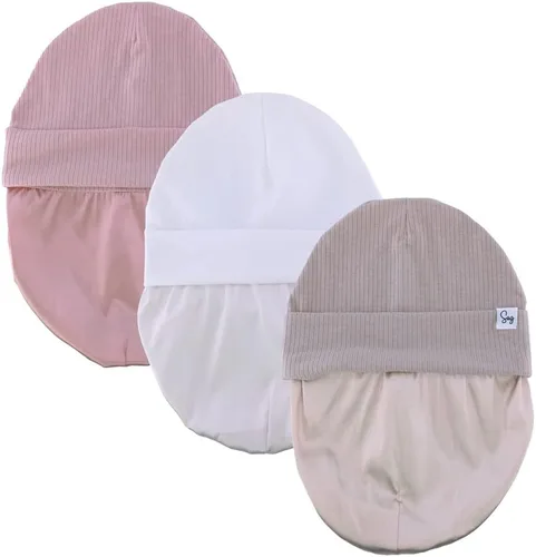 Miniatura 120 de Gorro de punto para recién nacido, para niños y niñas, con forro de satén sedoso, gorro para niños pequeños