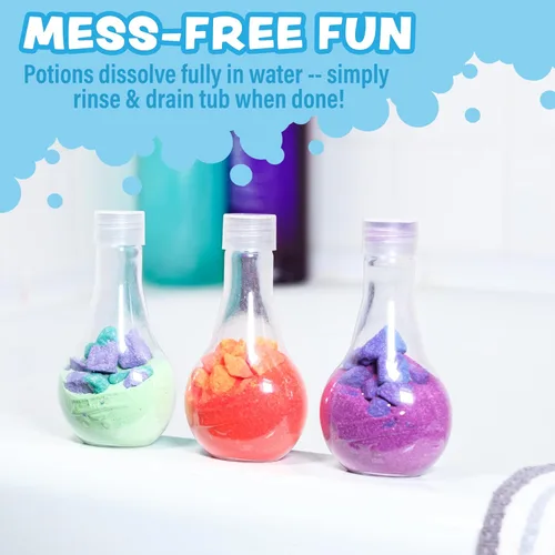 Miniatura 6 de Tub Works® Juguete de baño para niños Bath Bomb Potion™, paquete variado de 6 unidades No tóxico Fizzes, espumas y burbujas con una erupción