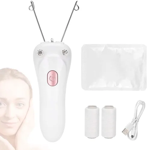 Removedor de vello facial, depiladora eléctrica inalámbrica para mujer, depiladora de hilo facial, depiladora de belleza para mujer, removedor de