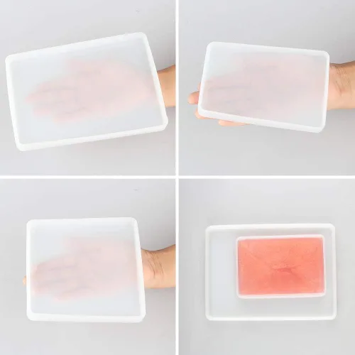 Miniatura 5 de Paquete de 7 moldes de resina de silicona grandes para álbum de teléfono, decoración de escritorio, posavasos, decoración del hogar, regalo, moldes