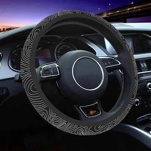 Miniatura 12 de Funda para volante de automóvil con flores burdeos para mujeres y hombres, protector antideslizante para volante, universal de 14 a 15 pulgadas