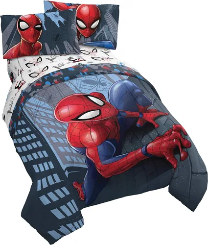 Miniatura 9 de Jay Franco Marvel Comics Avengers Good Guys - Juego de ropa de cama individual de 4 piezas, color azul