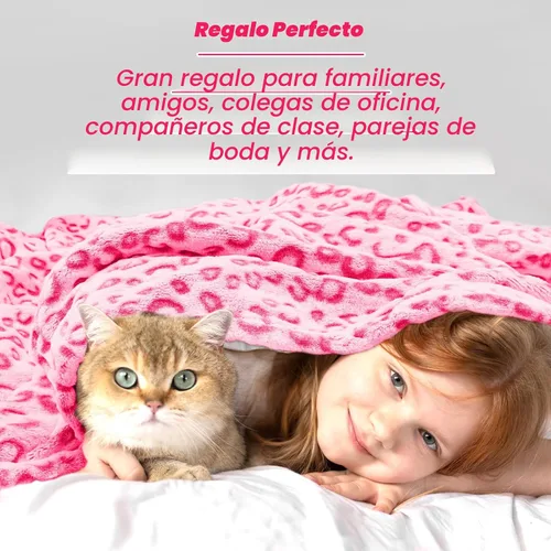 Miniatura 5 de Manta Cálida Rosa Suave de Forro Polar Mantas Difusas Pequeñas para Niños Niñas y Niños Pequeños Leopardo Rosa