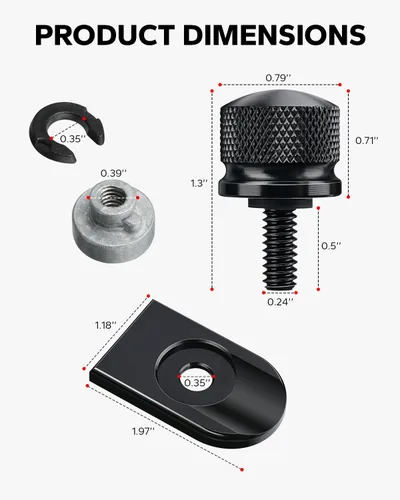 Miniatura 8 de Amazicha - Tornillo de montaje con tapa para perno de asiento para Harley Davidson, compatible con guardabarros 1997-2024