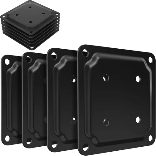 Miniatura 8 de ForoGore Conector de placa de poste de madera de 4 x 4 pulgadas, base de poste de cubierta con recubrimiento de polvo, base de anclaje para poste