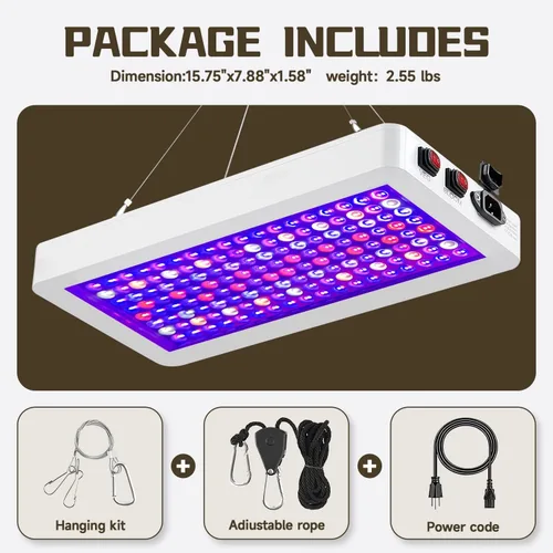 Miniatura 6 de B1500W Luz de Crecimiento LED para Plantas Ajustable, Las Mejores Luces de Crecimiento para Plantas de Interior de Espectro Completo, Semillas