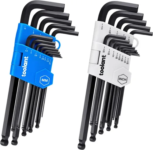 Miniatura 11 de Toolant - Juego de llaves Allen métricas de 9 piezas, juego de llaves Allen de brazo extra largo con extremo de bola, juego de llaves hexagonales