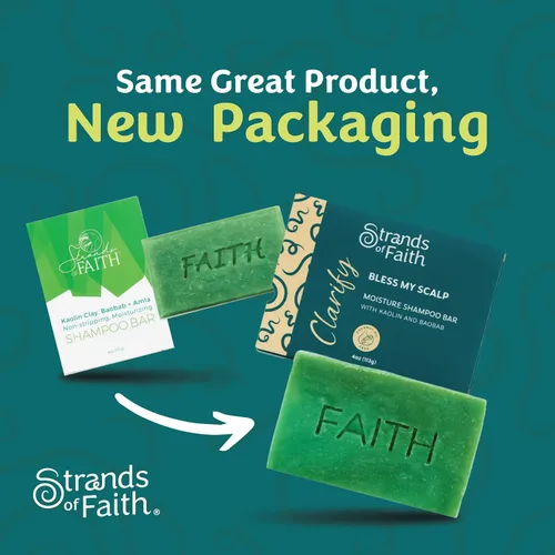 Miniatura 4 de Strands of Faith Clarify - Barra de champú hidratante que no se pela, infundida con ingredientes naturales, da a tus hebras la limpieza profunda