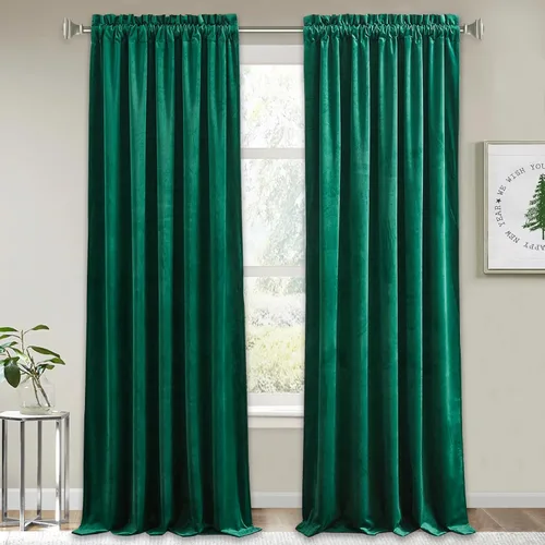 Miniatura 61 de RYB HOME Cortinas de terciopelo verde oliva de 72 pulgadas de largo, cortinas opacas con aislamiento térmico, tratamiento de ventana, decoración