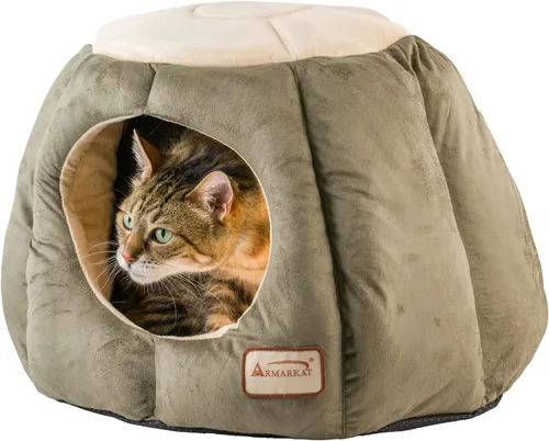Miniatura 4 de Armarkat Cama para gatos, verde laurel y beige