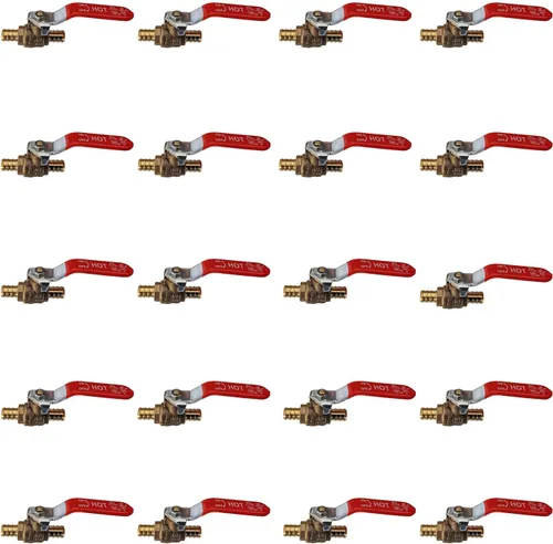 Miniatura 19 de XFITTING Válvula de bola Pex de 10 piezas de 3/4" caliente y fría, 24-2-3&4 = 10X