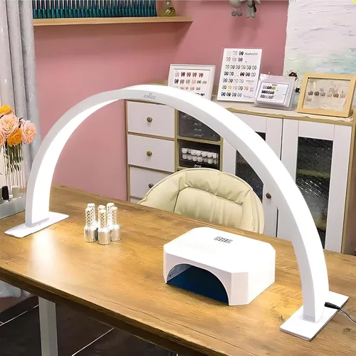 Lámpara de escritorio de uñas de media luna, luz LED de 3360 lúmenes para técnicas de uñas, trabajo de tatuajes y pestañas, luz de luna para