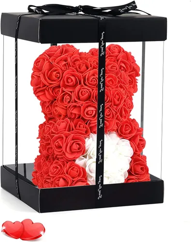rose bear Regalos para el día de San Valentín para ella regalos de oso de flores de rosas para niñas mujeres madres novias oso de peluche de rosas