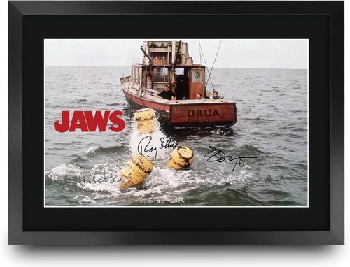 Miniatura 13 de HWC Trading Jaws 16 x 12 pulgadas (A3) - Regalos impresos firmados con autógrafo, montaje de presentación para fanáticos de recuerdos de películas
