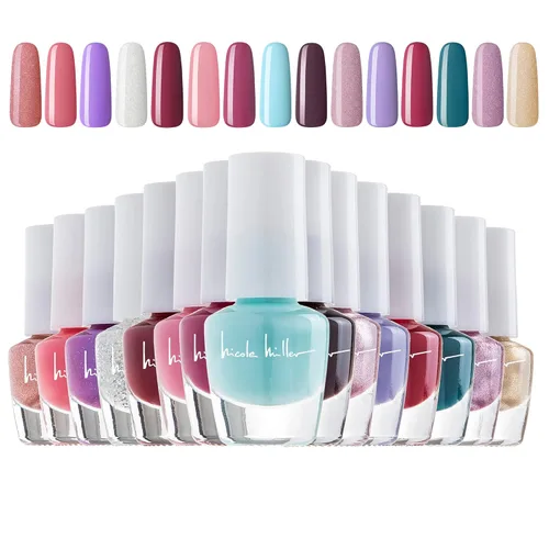 Miniatura 13 de Nicole Miller - Juego de mini esmaltes de uñas, colores brillantes y vibrantes para uñas de manos y pies, morado Púrpura